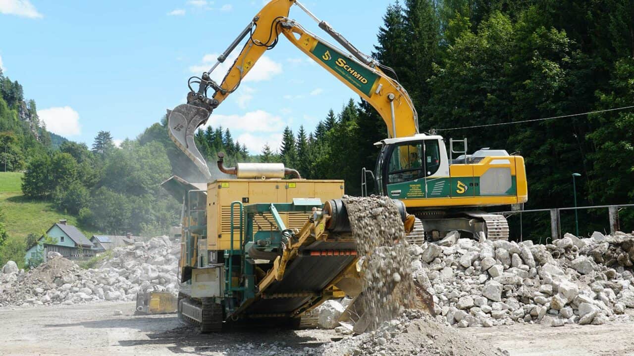Mobile Bauschuttaufbereitung Rosenau