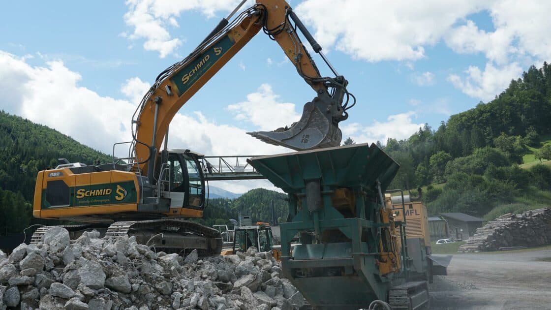 Mobile Bauschuttaufbereitung Rosenau